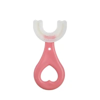 kids toothbrush u shape infant teether toothbrush children handle silicone oral care cleaning brush for toddlers ages 2 12