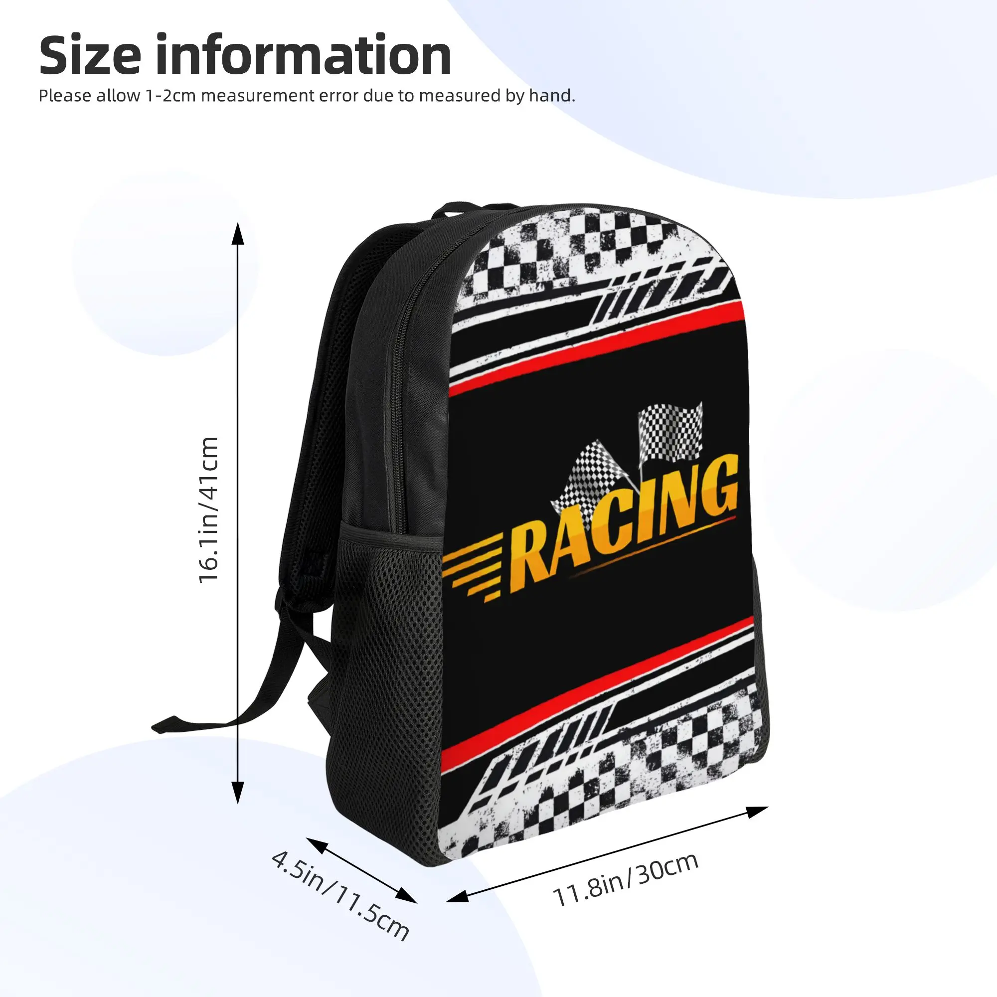 Фото Рюкзак для путешествий в клетку Custom Racing Speed Rally Race, унисекс, для школы, ноутбука, книг, студенческий, городской рюкзак №4