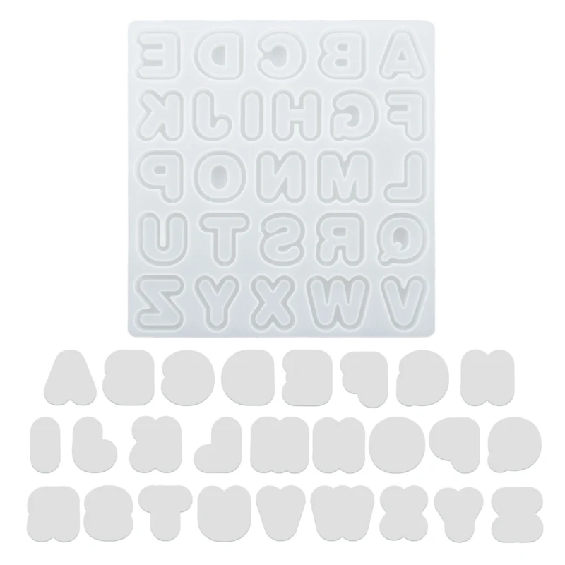 

Alphabet Letter Silicone Mold Epoxy Resin Mold DIY Jewelry Pendant Tools Quicksand Keychain Mold Crafts Making Supplies