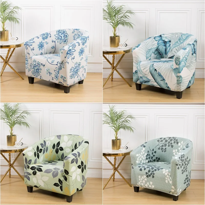 

Modern Floral Club Armchair Covers Chair Slipcover Stretch Tub Chair Cover Sofa Cover Spandex Couch Covers for Bar Counter 2021