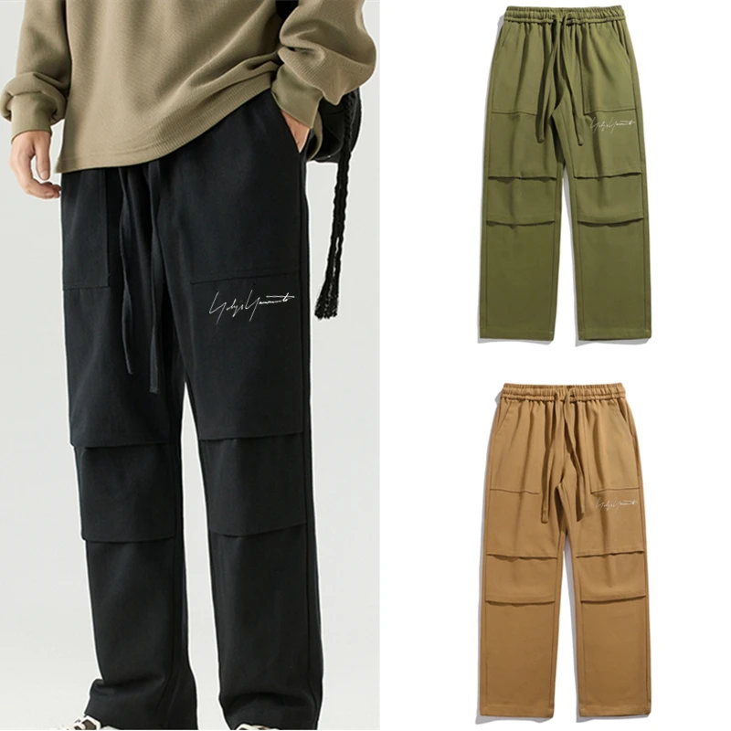 

Y-3 Yohji Yamamoto Autumn 2023 Men's Cargo Pants Versatile Thickened Drawstring Y3 Casual Wide Leg Trousers For Men and Women