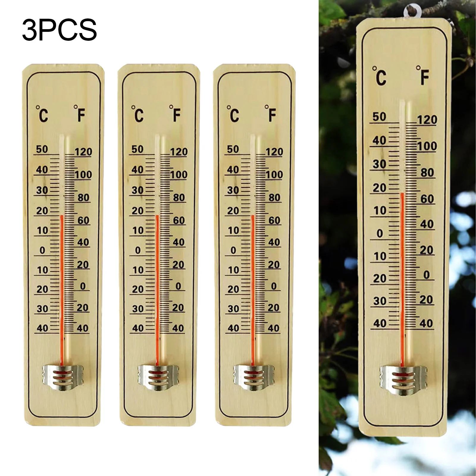 

3 шт., деревянные термометры, от-40 °C до 50 °C