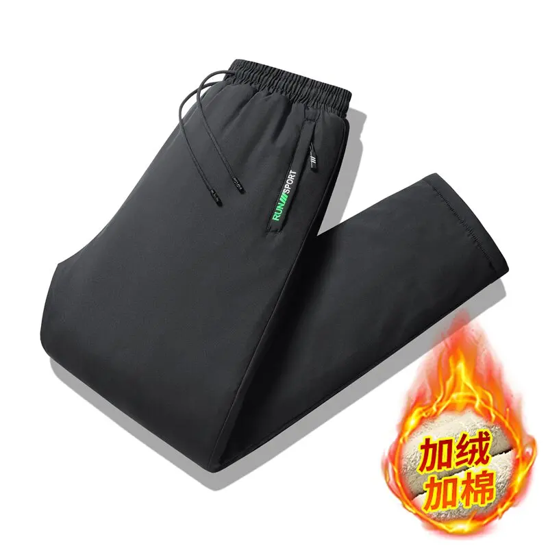 Новинка сезона осень-зима 2024 модные спортивные толстые теплые брюки из флиса