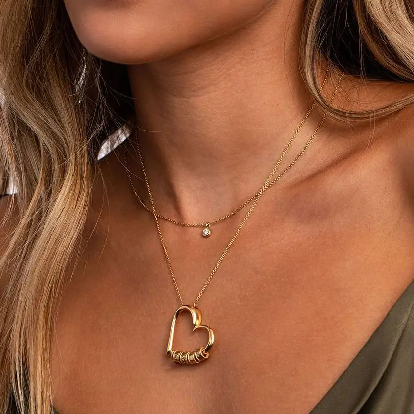 Customized Name Necklace Personalized Stainless Steel Chain Heart Shaped Lady Necklace Customized Name Jewelry Friend Gift