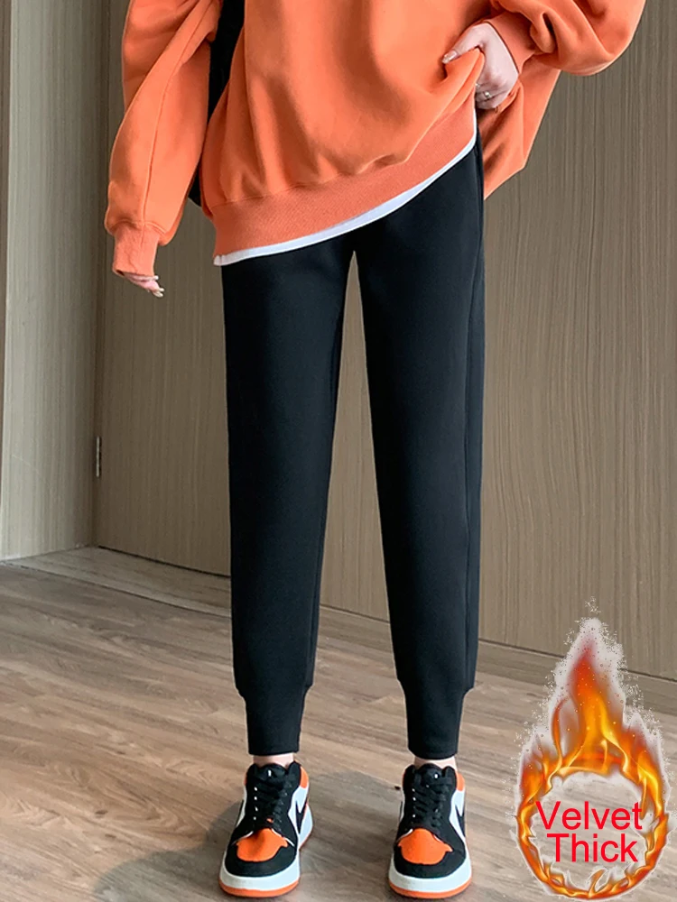 Спортивные брюки-карандаш женская одежда осенне-зимние новые бархатные толстые