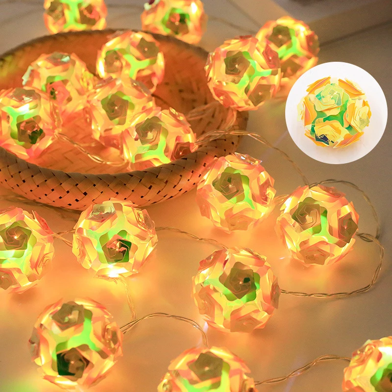 

3M Rose Flower String Lights USB Laser Dream Rose Flower String Light Lamps Christmas Birthday Wedding Party Home Outdoor Decor