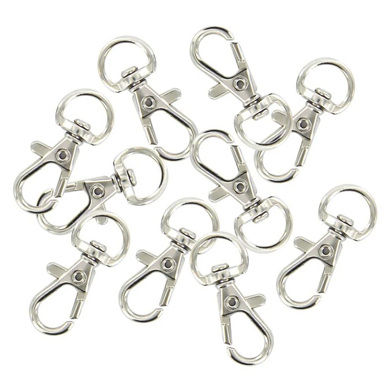 

150Pcs Swivel Carabiners Keychain Silver Color