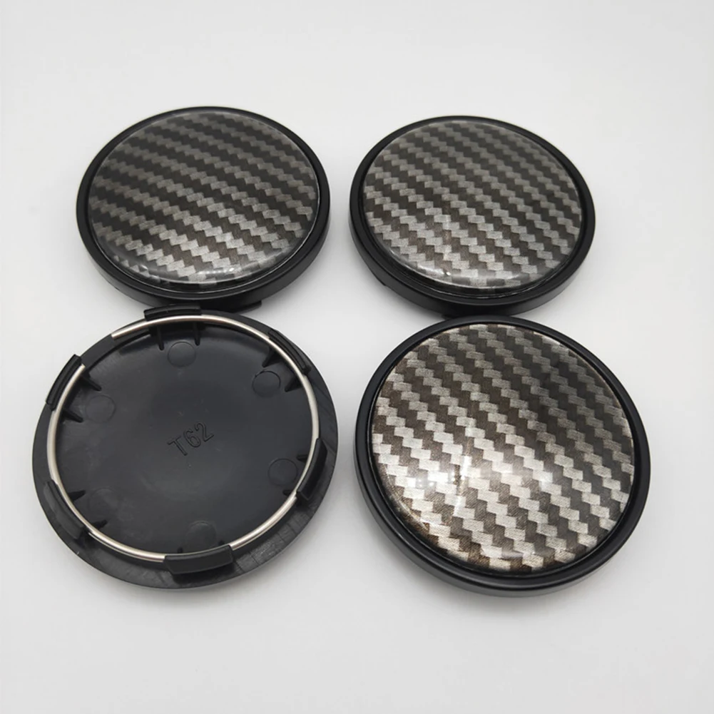 

Center Cap 4x Car Wheel Easy Installation Front Left ABS Plastic Black Car Decoration Carbon Check Pattern Durable