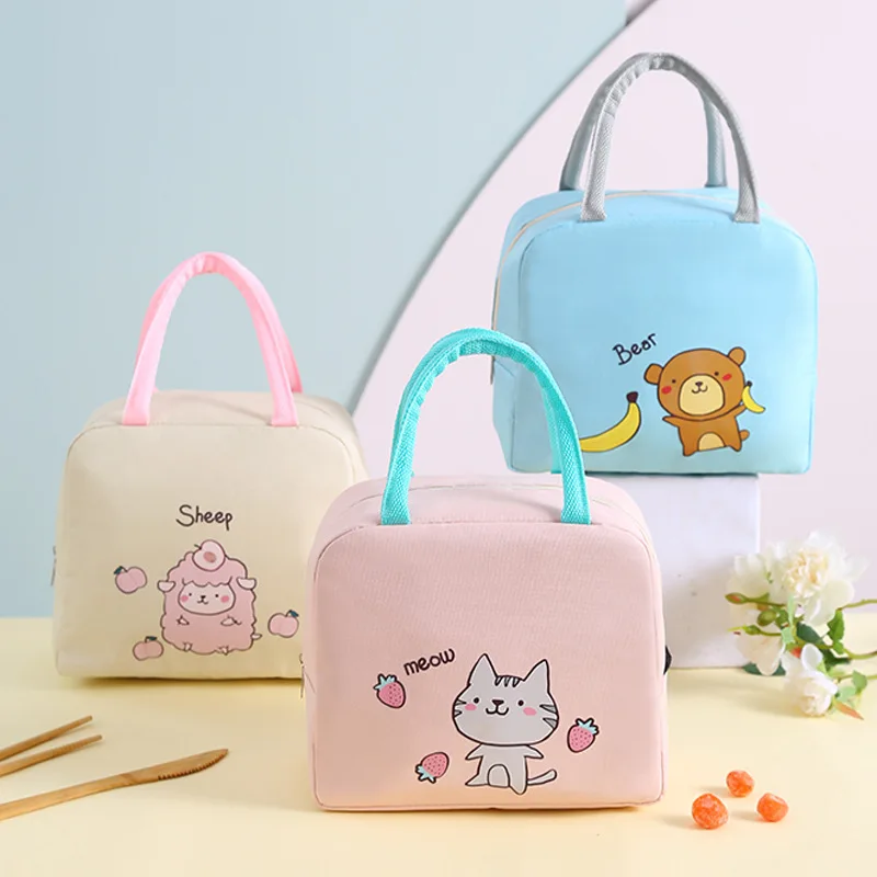 

Cartoon Bento bag Office Worker Food box Handbag Insulation bag Student Lunch box bag children Cute Large Capacity Picnic bag