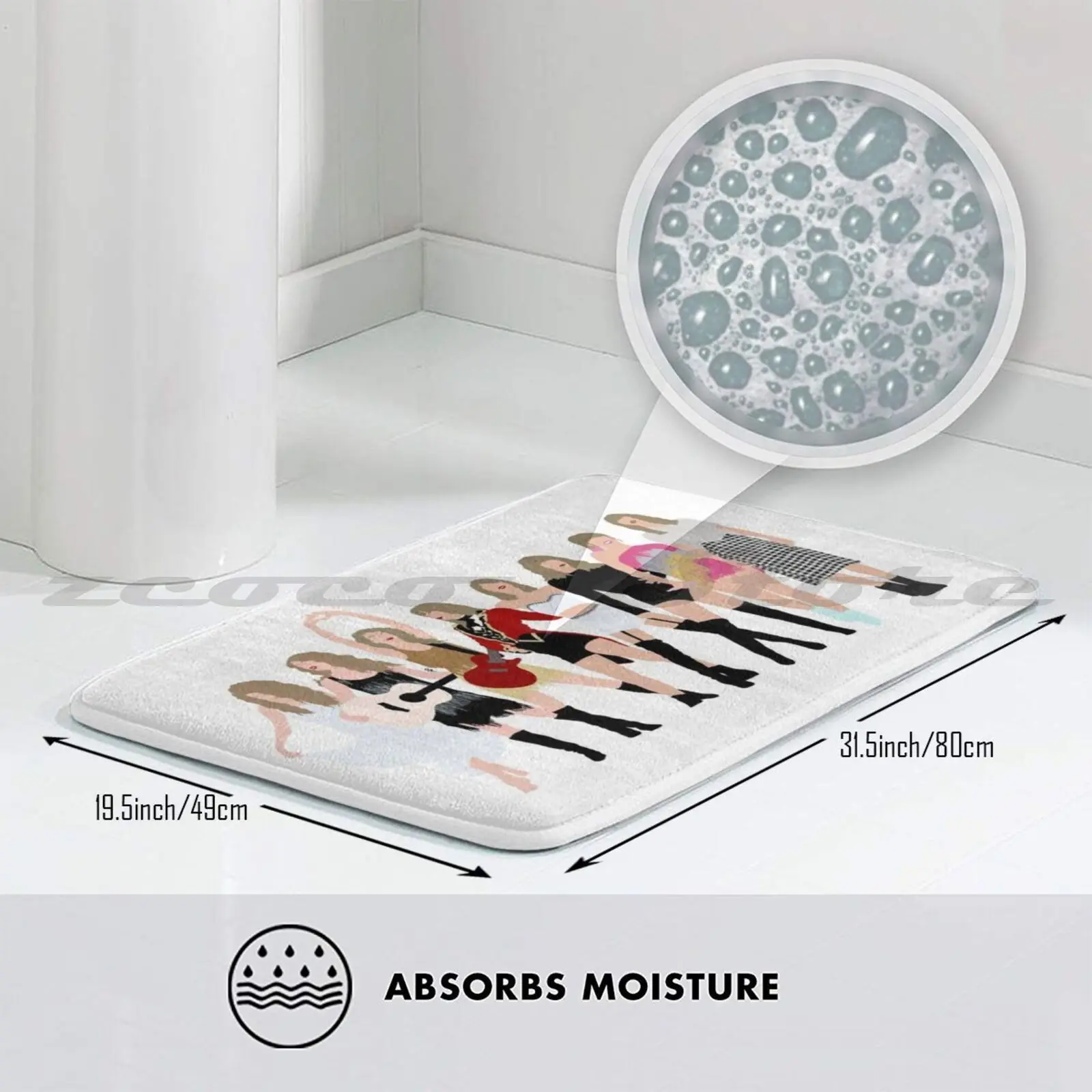 Коврик Тэйлор сквозь эры противоскользящий мягкий коврик с поглощением воды