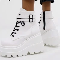 2022 women shoes motorcycle boots party wedges shoes women high platform boots fashion high heels boots ankle luxury boot women