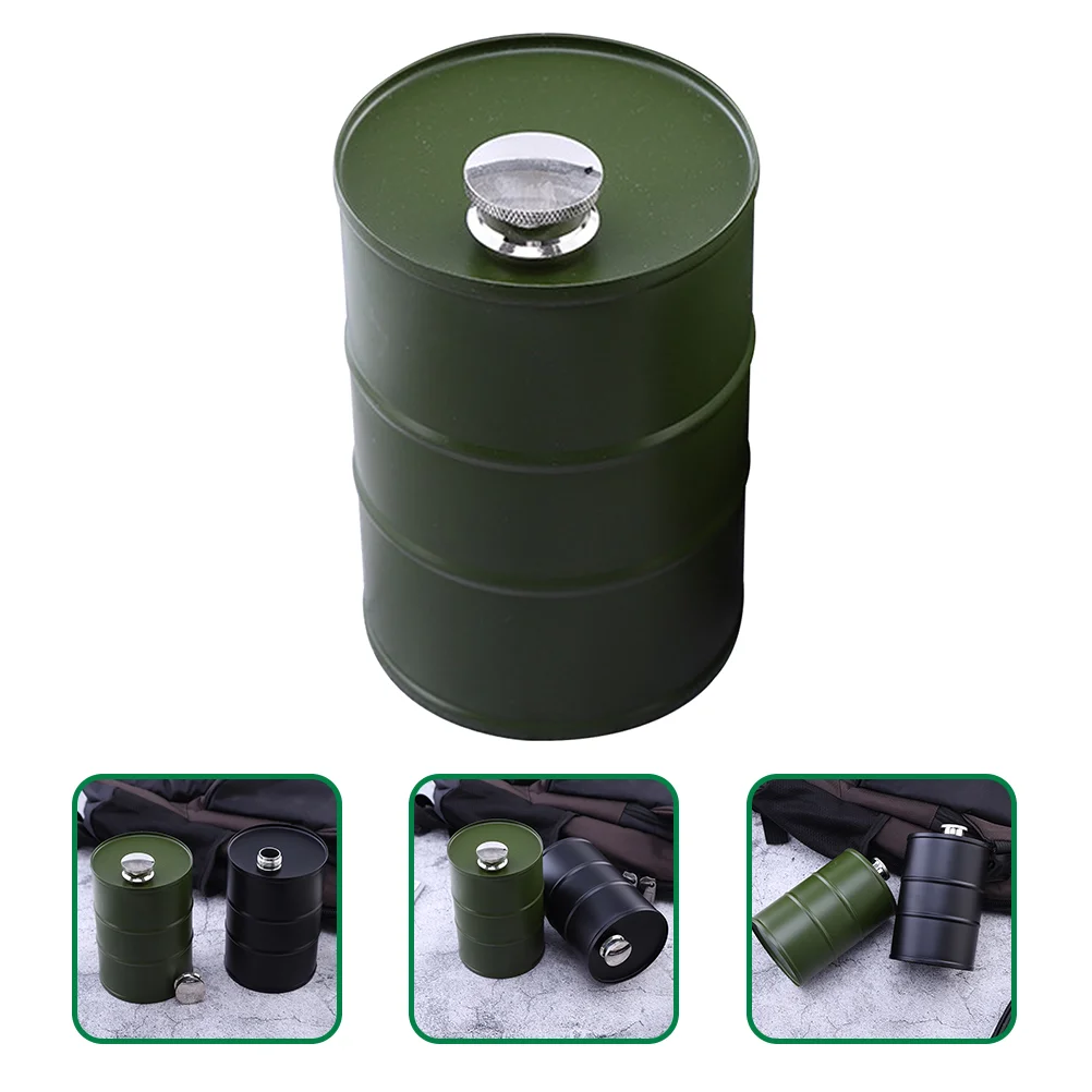 

Beer Barrel Flask Stainless Steel Gasoline Drum Shape Flask Container