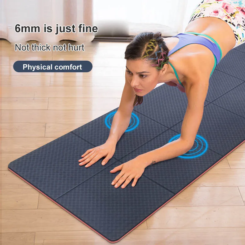 

6mm TPE folding yoga mat visit China environmental protection no odor convenient non-slip sports mat fitness mat