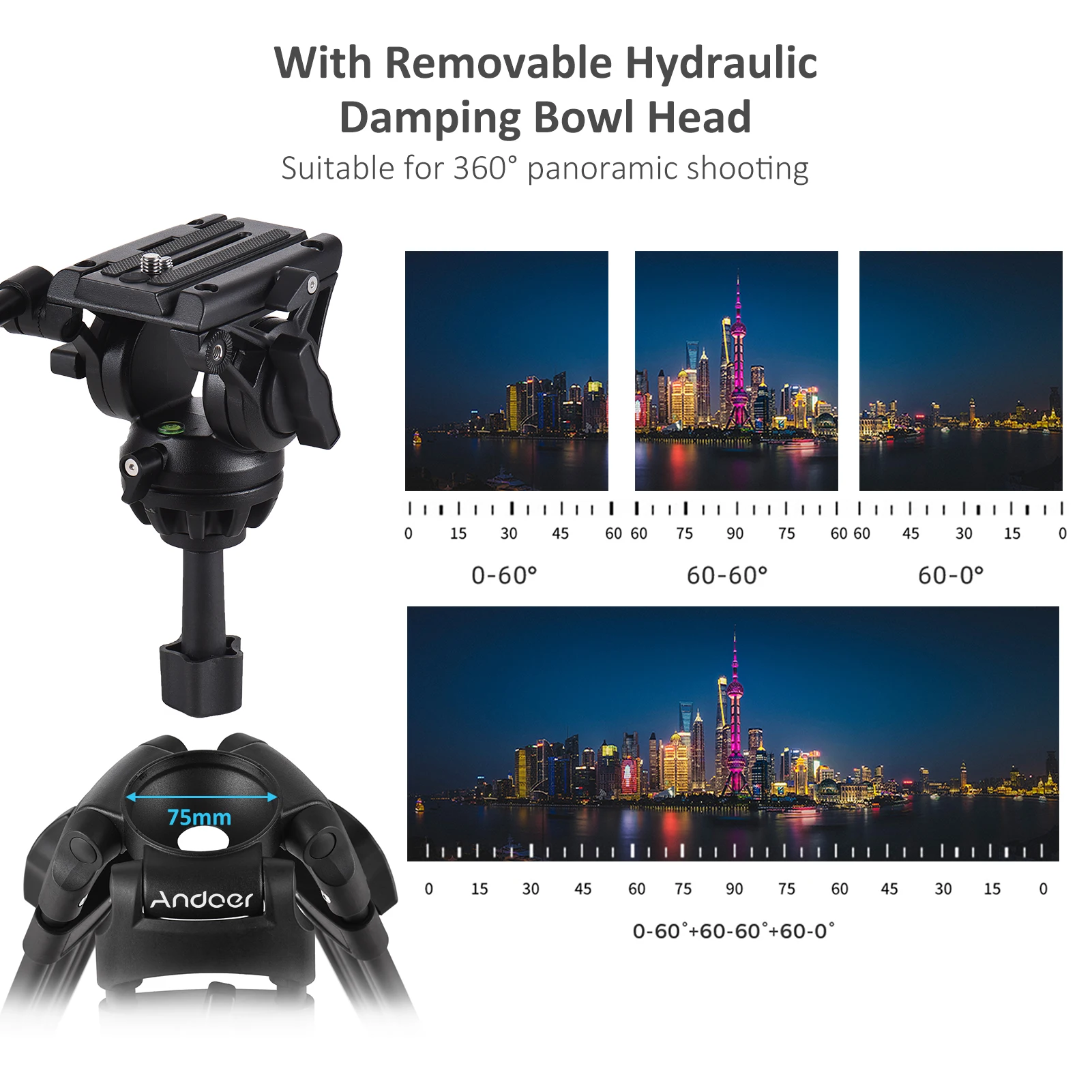 Штатив Andoer D1801 гидравлический для профессиональной фотосъемки 180 см