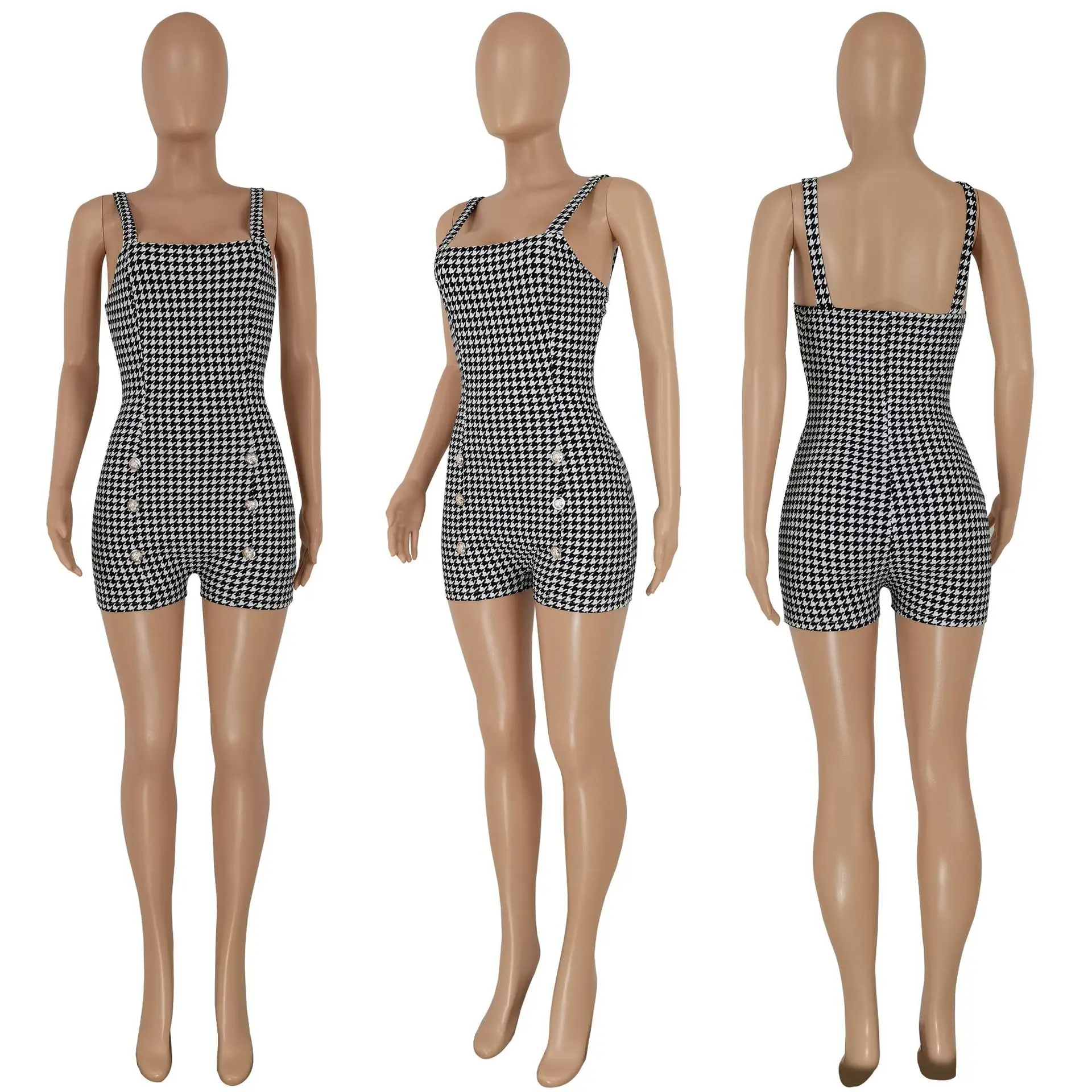FE221 Women's Jumpsuit 2023 Summer New Fashion Small Swallow Print Sling Halter Bodysuit Jumpsuit