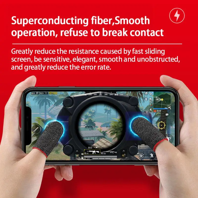 

Sensitive Sweat-proof Fingertips Anti-slip Finger Thumb Sleeve Gloves Finger Cover For Mobile Games Breathable For Pubg