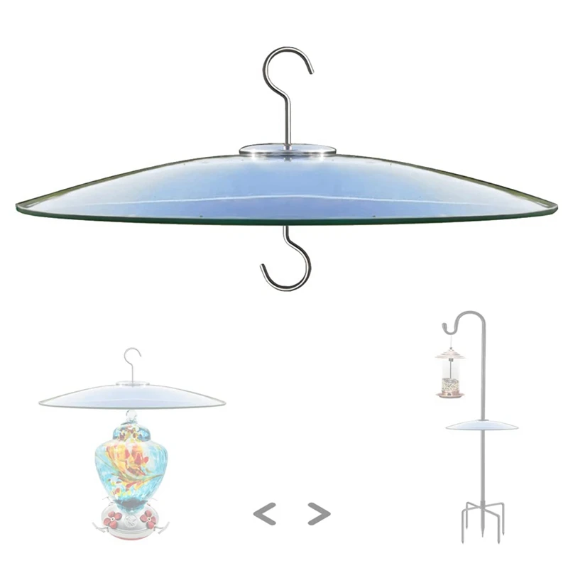 

1 Piece Glass Squirrel Baffle For Bird Feeders Pole - Shepherd Hooks/Post Hanging - Clear Large Weather