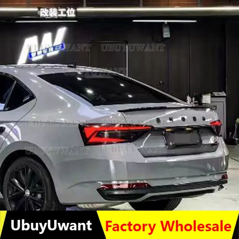 

Для Skoda Superb 2015-2019 АБС-пластик Неокрашенный цвет грунтовки Внешнее хвостовое крыло багажника Задний спойлер Украшение