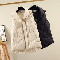 autumn winter women padded jacket vest sleeveless jacket warmth parka cardigan korean fashion plus size wholesale free shipping