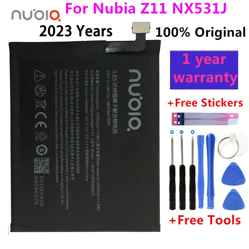 2023 Новый аккумулятор для ZTE Nubia Z11 NX531J Li3829T44P6h806435 3000 мАч Высококачественная сменная аккумуляторная батарея + Бесплатные инструменты