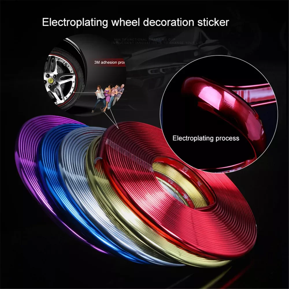 

8M/ Roll Rimblades Car Vehicle Color Wheel Rims Protectors Decor Strip Tire Guard Line Rubber Moulding Trim Free shipping