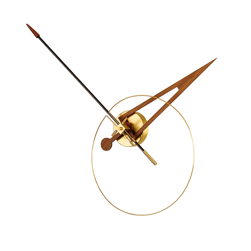 

Wall Clock Gold Metal Wall Watches Home Decor Living Room Hotel Nordic Spain Large Hands Clocks Klok Gift D52