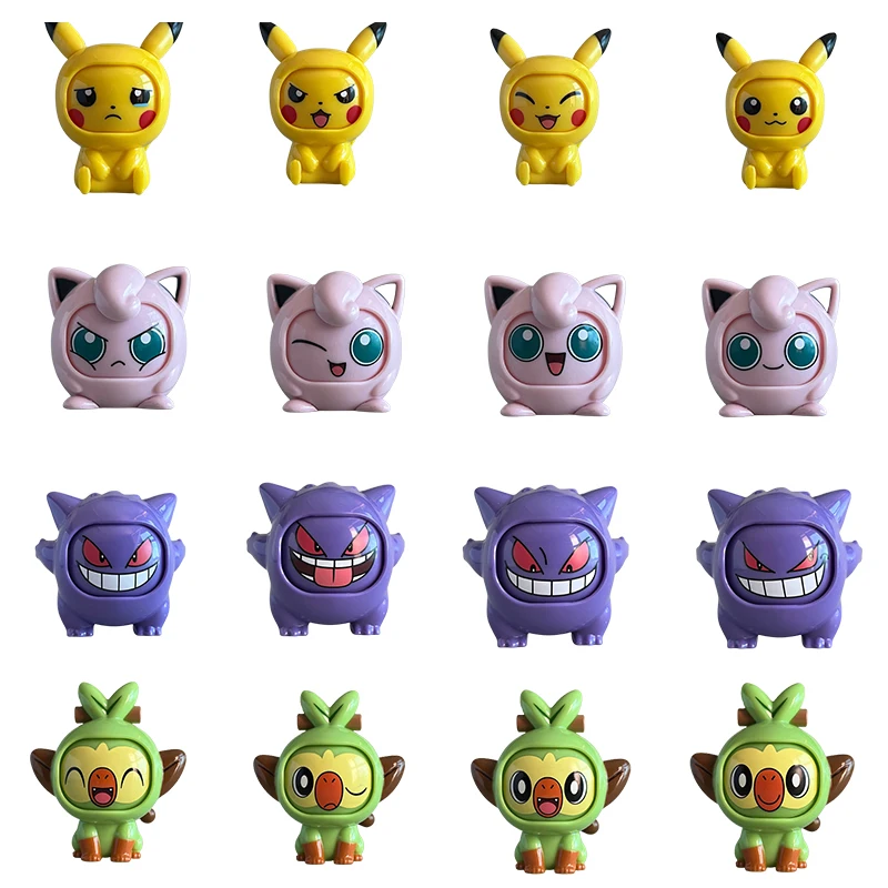 Набор покемонов игрушечная экшн-фигурка Eevee Gengar Mewtwo модель меняющая лицо кукла