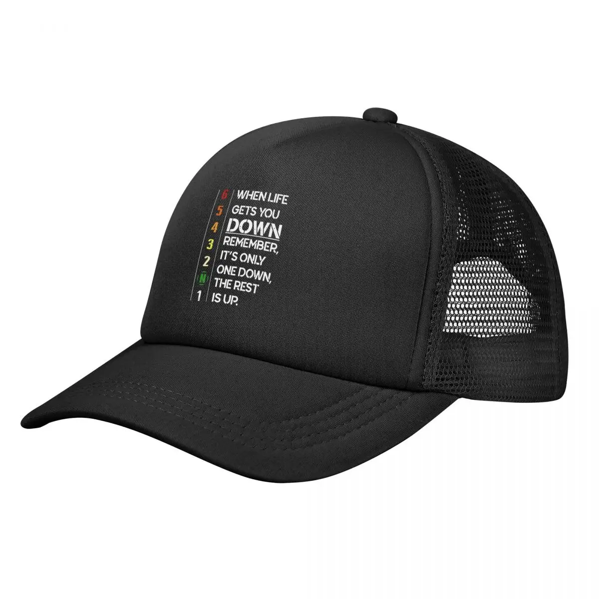 

Unisex It's Only One Down Trucker Hat Fitted Mesh Baseball Caps Gear Motorcycle Motivational Gifts Dad Hat Adjustable Racing Cap