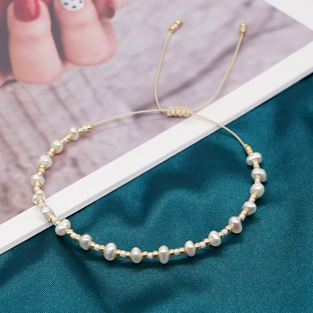 

Go2Boho Miyuki Seed Bead Bracelet Fashion Dainty Jewelry Tiny Natural Freshwater Pearl Bracelets for Women Jewellery Gift
