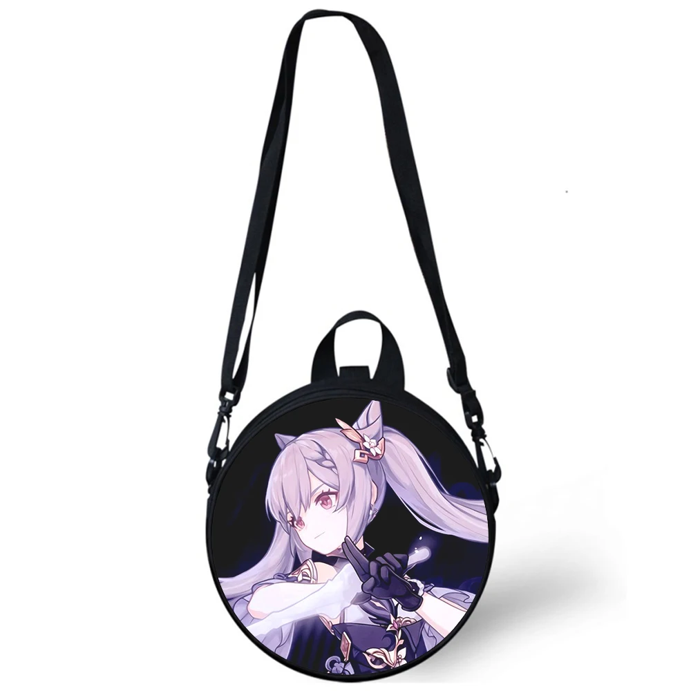Genshin Impact Keqing Child kindergarten Bag 3D Print Crossbody Shoulder Bags For School Women Mini Round Bagpacks Rugtas Bag