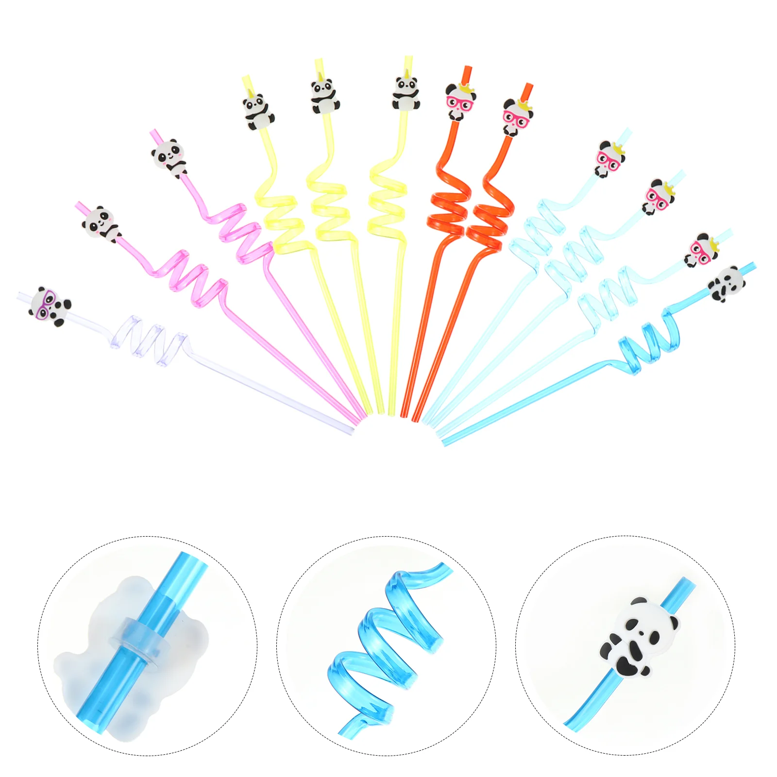 

12pcs Decorative Practical Drinking Straws Party Supplies Cartoon Straws for Kids Children Party