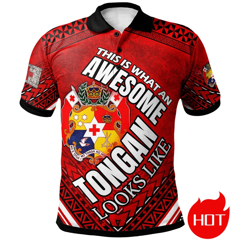 Рубашка-поло с 3D-принтом флага Великобритании Тонга рубашки-поло принтом герба