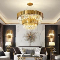 modern chandelier luxurious crystal led chandelier for living room dining room and bedroom adjustable metal chandelier