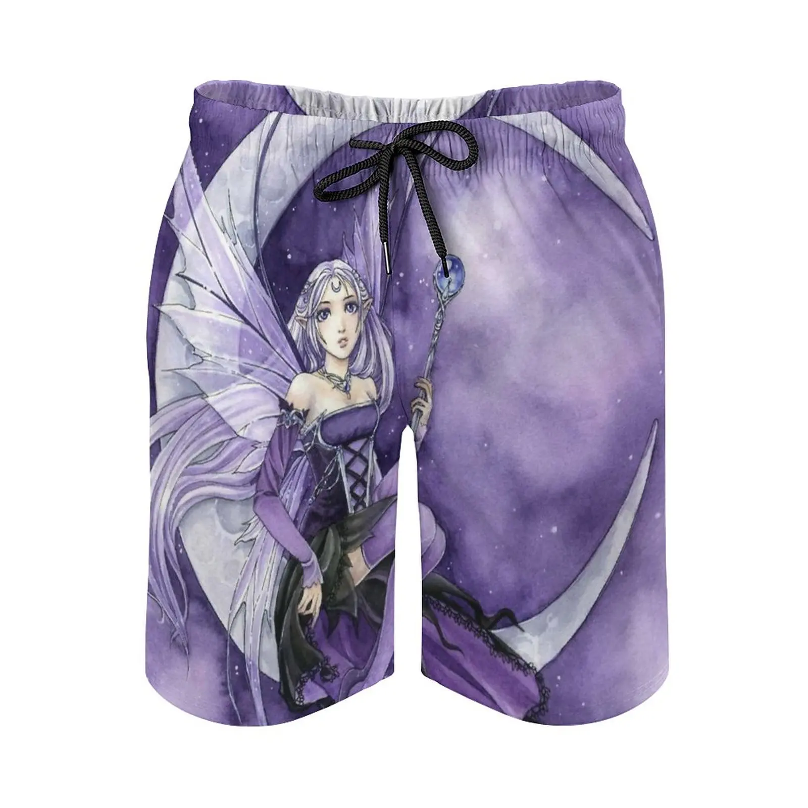 

Purple Moon Gothic Anime Fairy Men's Sports Short Beach Shorts Surfing Swimming Boxer Trunks Fairy Moon Anime Manga Goth Girls