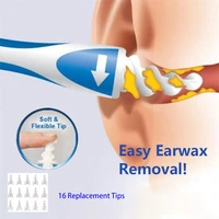 ear cleaner 16 replacement tips earpick easy ear wax remover spiral earwax cleaner health ear cleaner hearing aid ear care tools