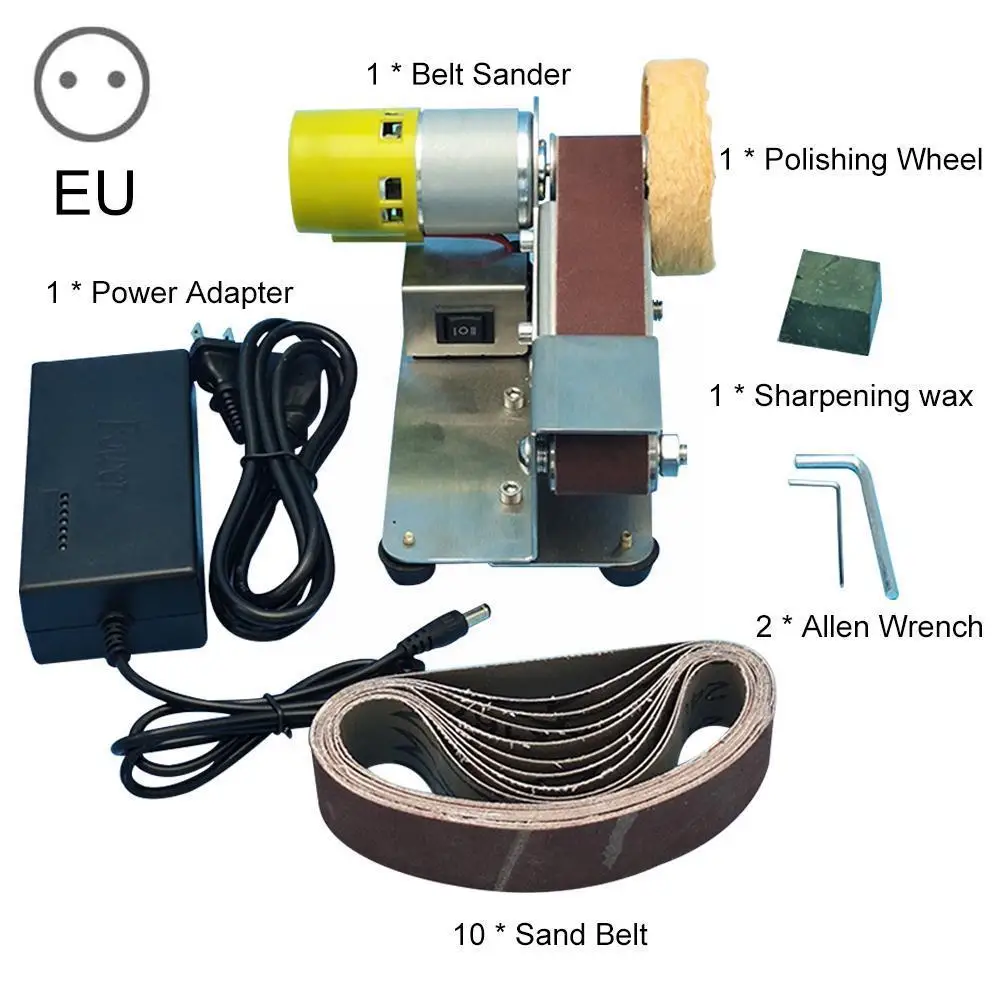 

Mini Belt Sander Electric Sanding Polishing Grinding Tools Regulation Machine Sand-belt Adjustable Power Angle 7-Speed Mach Q8E5