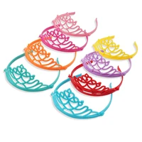 6pclot cute kids plastic crown headbands candy color diy detachable hairbands hair hoop accessories for party photo prop