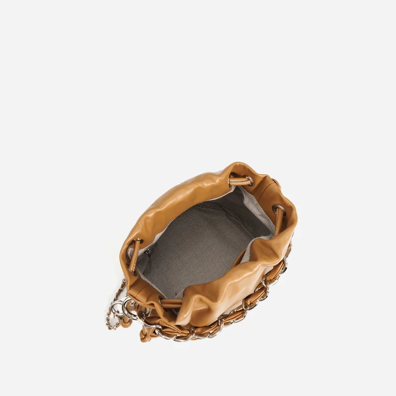 LOERSS Genuine Leather Bucket Bag Drawstring Crossbody Bag for Women Casual Tote Bag Large capacity Handbag Versatile Female Bag