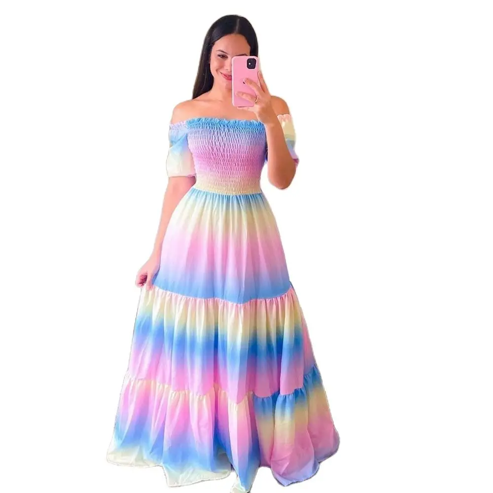 

2023 New Women Dress Off Shoulder Long Fairy Dresses Bodycon Dress