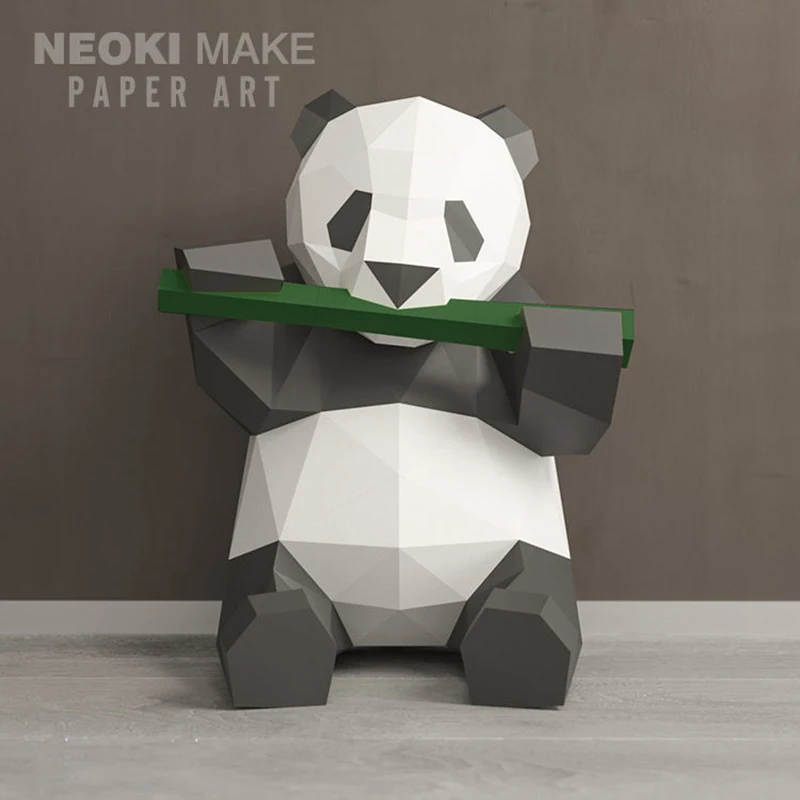 

Panda Paper Figurines for Home Decoration Accessories Creative Panda Handmade Making Supplies for Kids Handwork Animal Gift