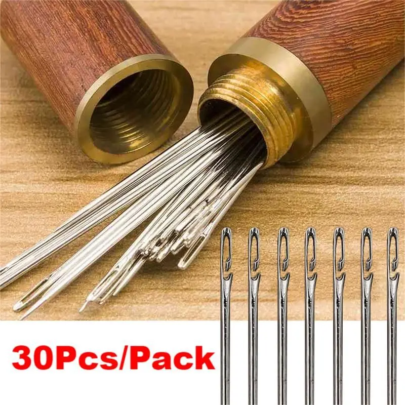 

30Pcs Elderly Needle-side Hole Blind Needle Hand Household Sewing Stainless Steel Sewing Needless Threading Apparel Sewing