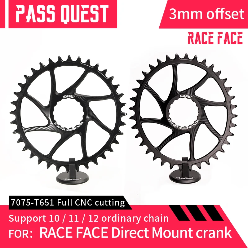 

PASS QUEST Direct Mount MTB Mountain Bike Chainring 28-38T 3mm Offset Round Narrow Wide ChainWheel For RACEFACE Bicycle Crankset