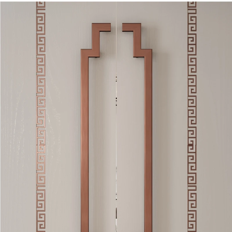 

1 комплект золотистой/красной медной цветной стеклянной дверной ручки, деревянная Предупредительная полоса, дверная ручка из нержавеющей с...