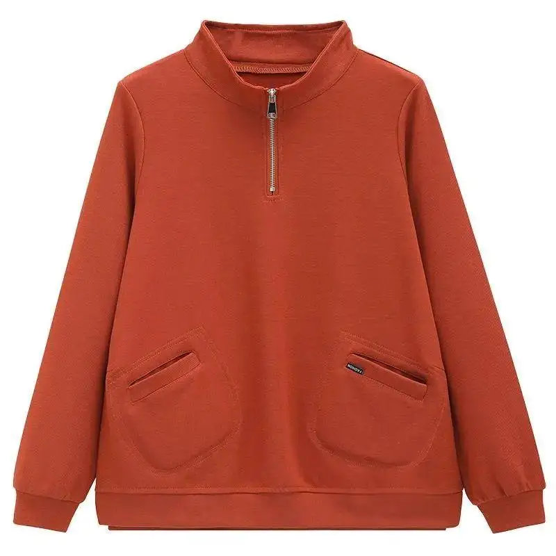 Хлопковая толстовка на молнии женская весенне-осенняя корейская футболка для