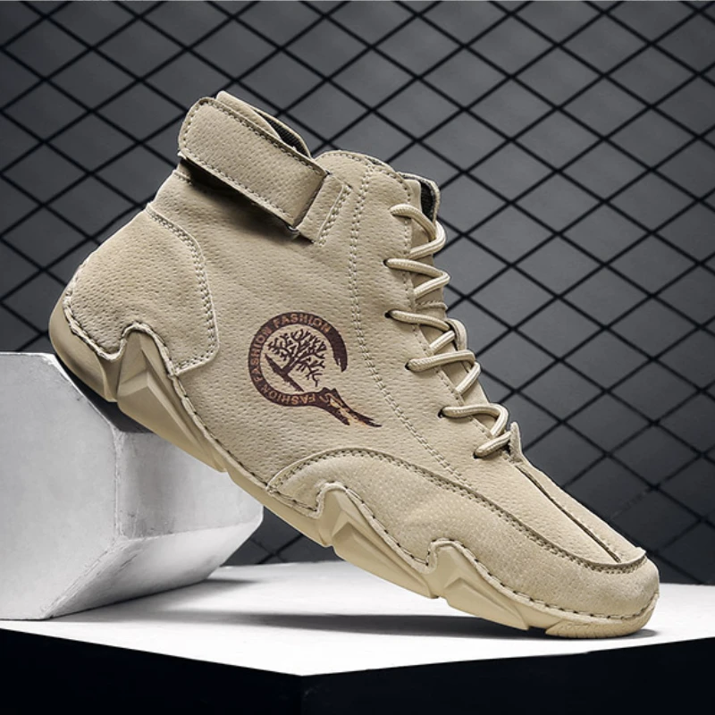 

New Leisure Men's Boots Fashion Leather Lightweight Casual Shoes Classics Walking Footwear Winter Ankle Boot Men Shoe