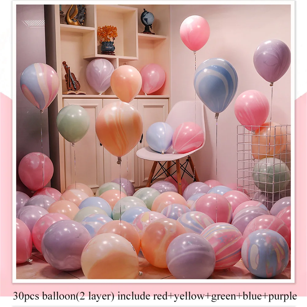 

30pcs Marble Agate Latex Balloons for Birthday Bachelorette Party Decoration Wedding New Year Baby Shower Festival Photobooth