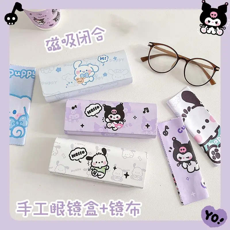 

Sanrio Kuromi Kawaii очки Женская портативная Высококачественная антистрессовая антиосенняя коробка для глаз солнцезащитные очки школьная коробка для хранения