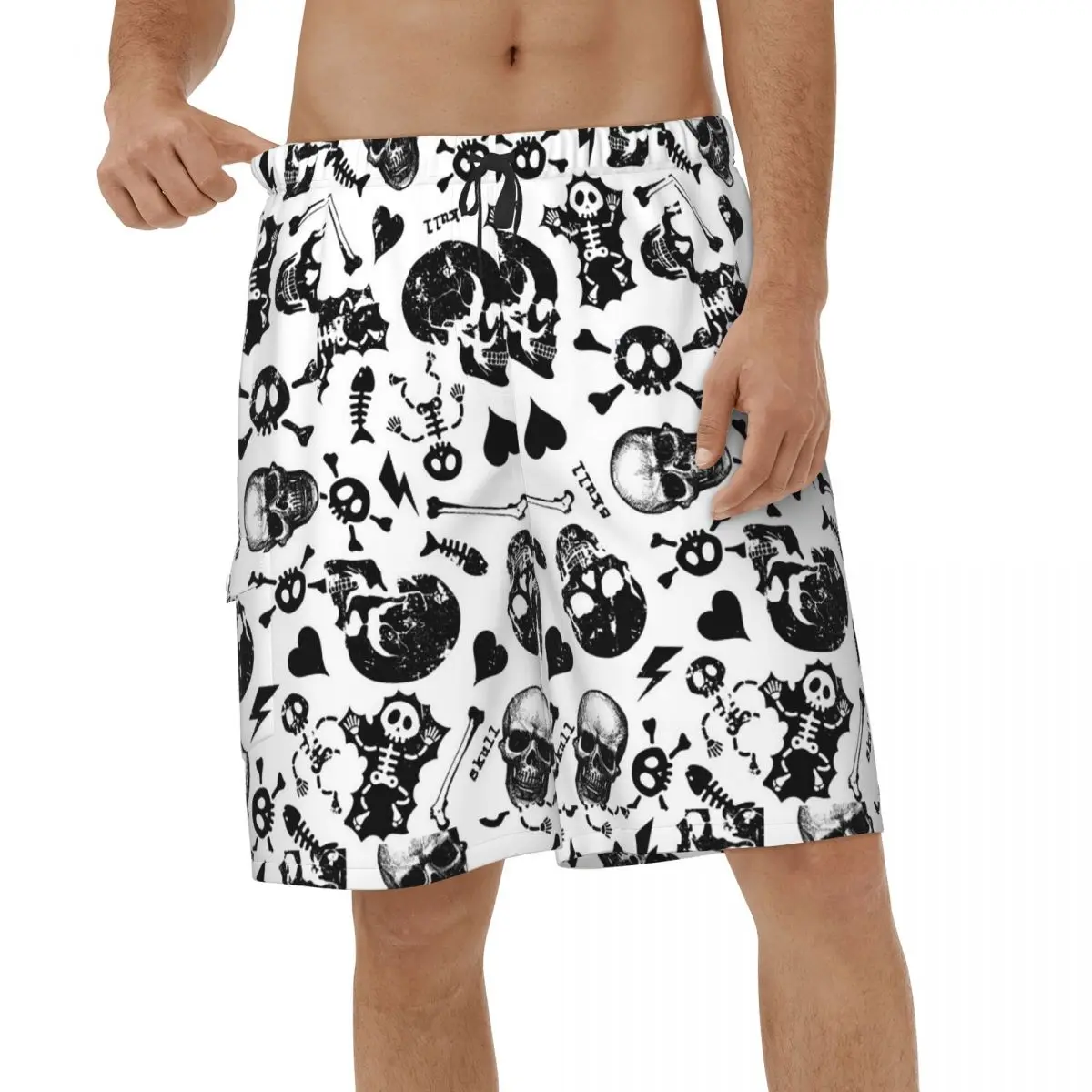 

Death Skull Gothic Shorts Summer Mens Swimwear New Men Beach Board Shorts