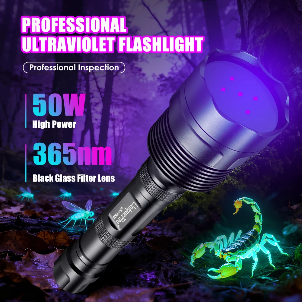 

UniqueFire 365NM черный ультрафиолетовый фонарик