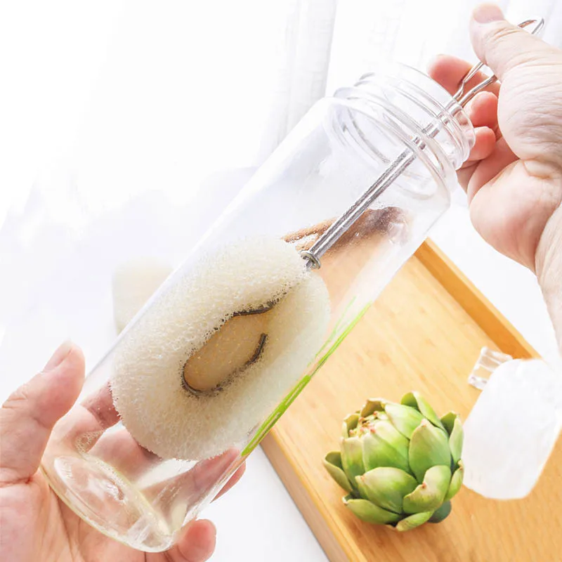 

1Pcs Long Handle Cup Cleaning Tool Stainless Steel Portable Milk Feeding Bottle Brushes 360 Degree Rotation Glass Scrubber